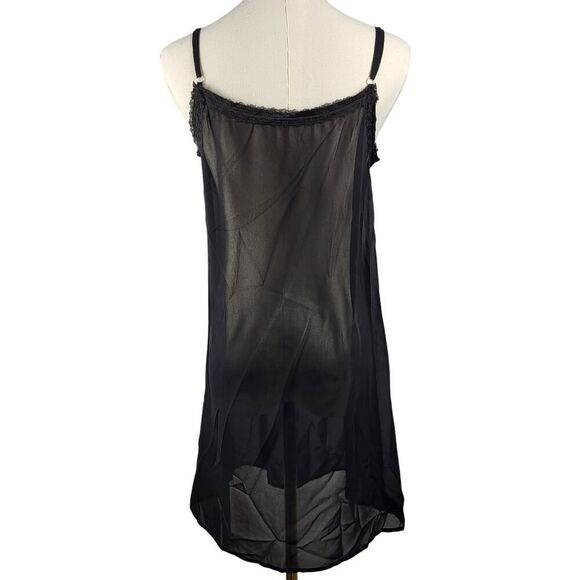 NEW POL Small Black Sheer Slip or Dress with Lace Trim & Adjustable Straps - Picture 7 of 8